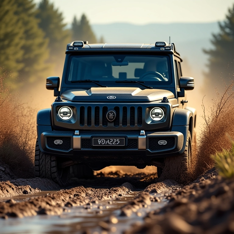 4x4 acelerando suavemente na lama, demonstrando controle.