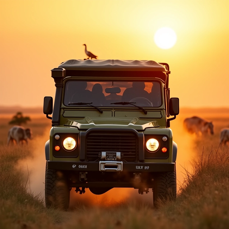 4x4 com Safari Snorkel dirigindo na savana.