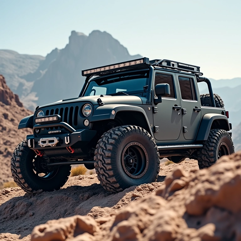 4x4 com Snorkel OGZ escalando colina rochosa.