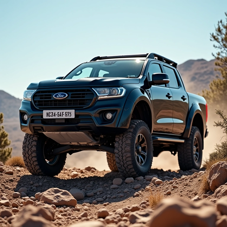 4x4 cruzando terreno rochoso com pneus Grandtrek AT3.