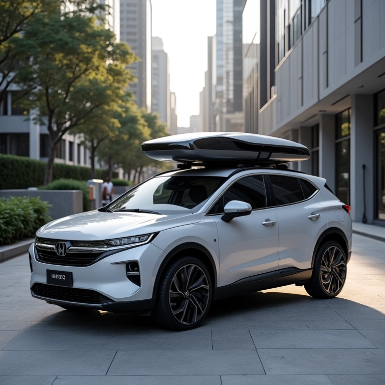 Bagageiro de Teto Inno Shadow em um carro compacto.