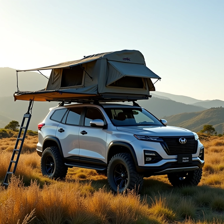 Barraca de Teto Automotiva Space Campers em SUV moderno.