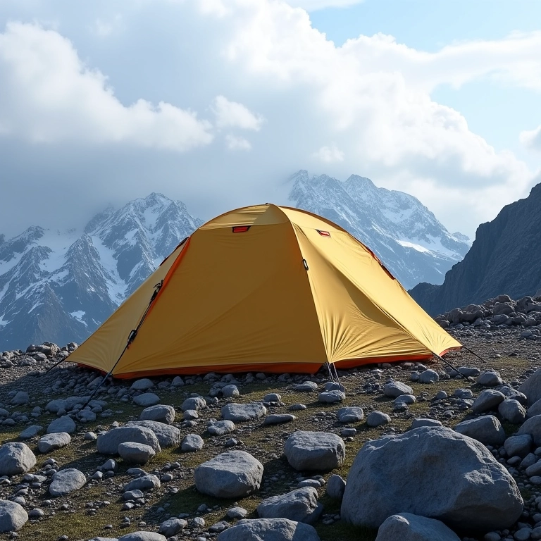 Barraca Guepardo Kailash 2 em terreno montanhoso.