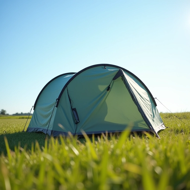 Barraca High Peak Minilite 2 em camping simples e gramado.