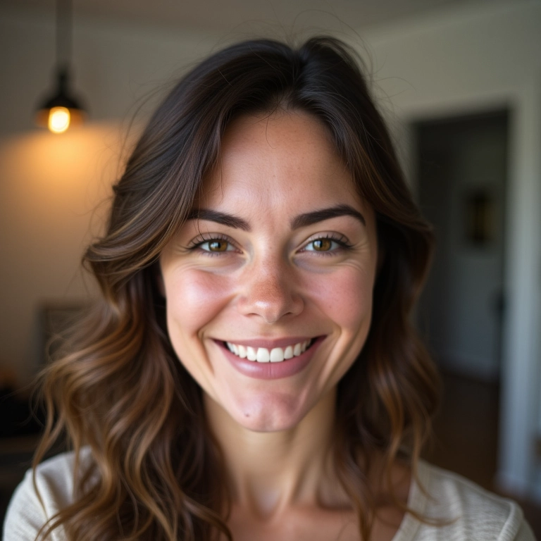 Blogger sorrindo dando conselhos de especialista.