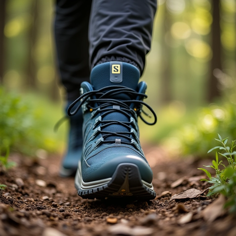 Bota Salomon X Ultra 4 Mid GTX em trilha leve.