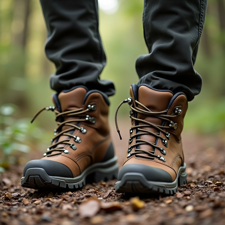 Botas de trilha confortáveis com palmilhas acolchoadas.
