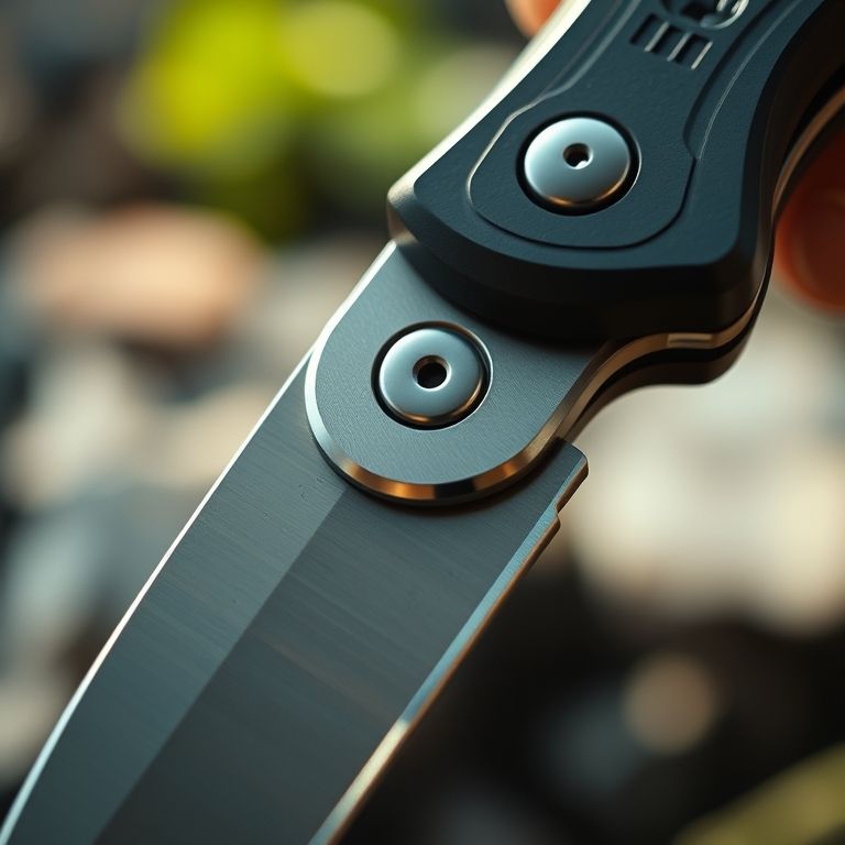 Cabo de canivete multifuncional mostrando material de alta qualidade.