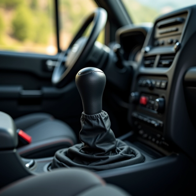 Câmbio de 4x4 com tração reduzida engatada, essencial para trilhas off-road no Vale Europeu.