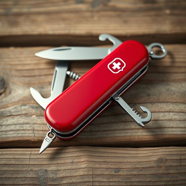Canivete Victorinox Swiss Army Knife vermelho clássico.