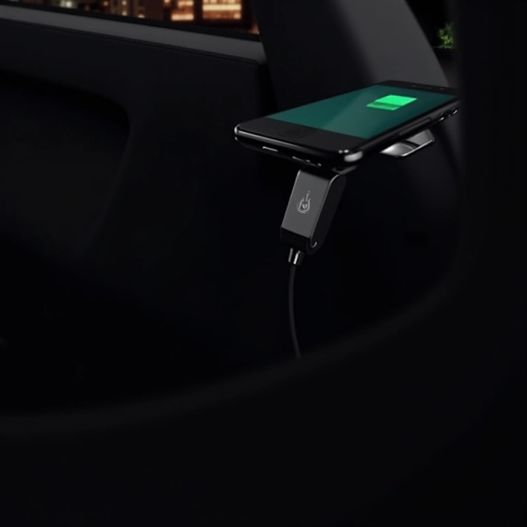 Carregador de celular para carro Hmaston Pro em um carro de luxo.