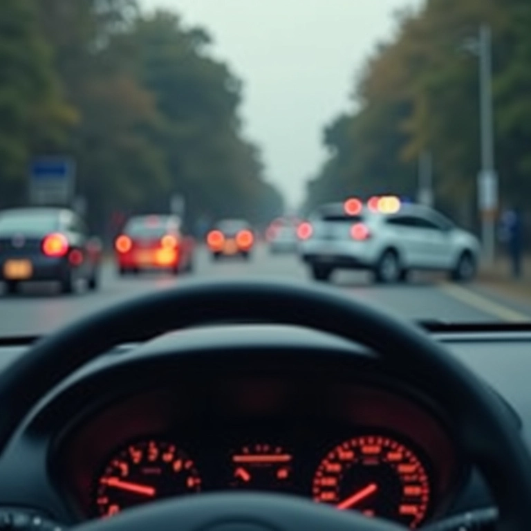 Carro parado pela polícia por infringir o rodízio.