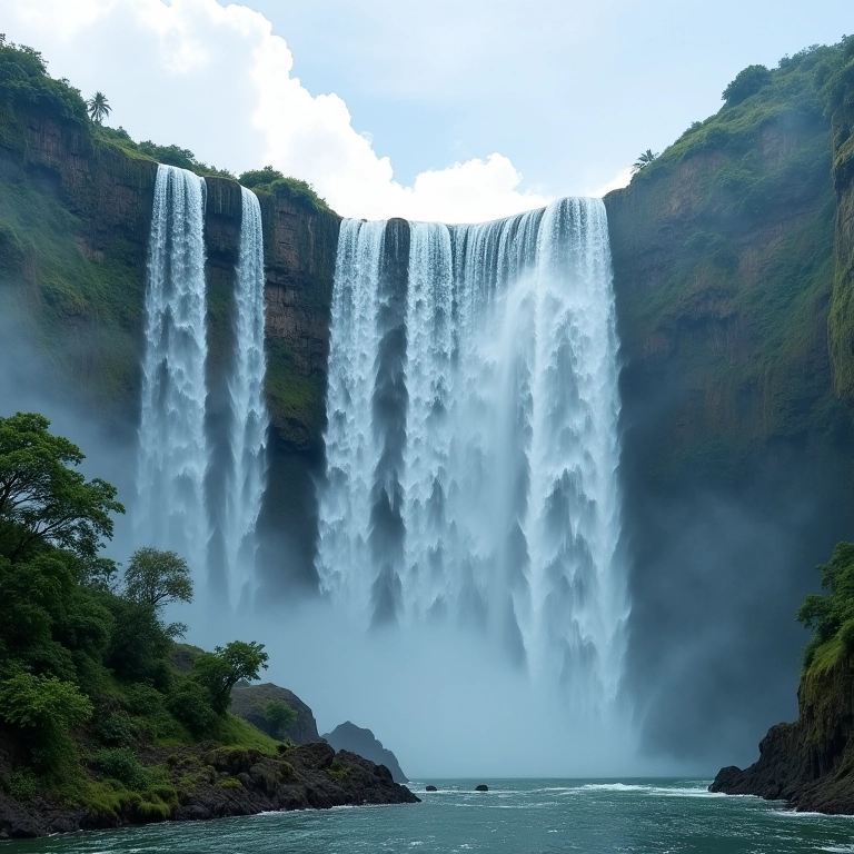 Cataratas majestosas em Foz do Iguaçu, PR.