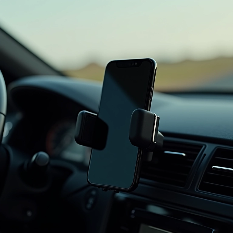 Celular fixado em suporte de saída de ar.