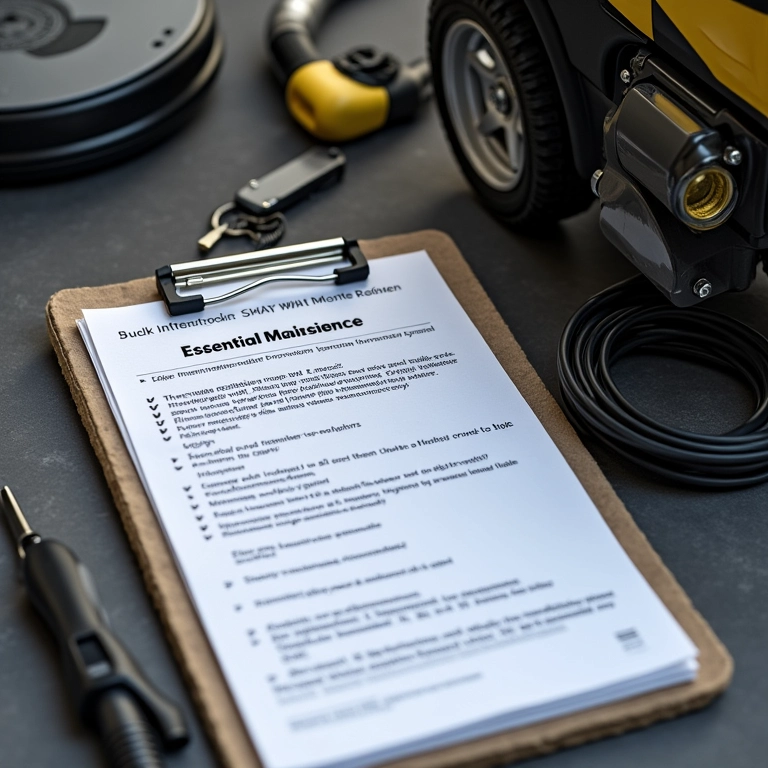 Checklist de manutenção da lavadora de alta pressão.