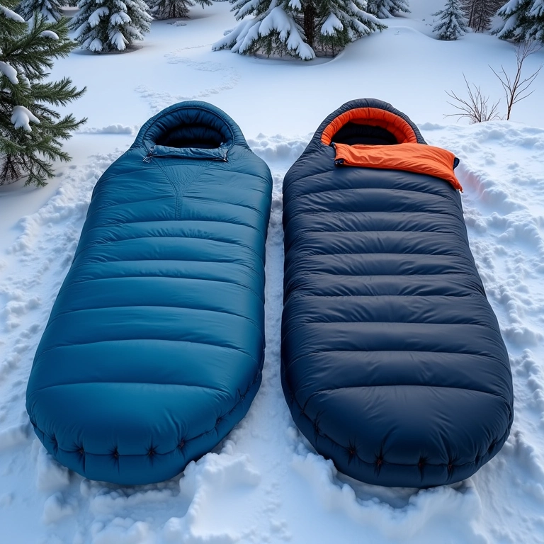 Comparativo de diferentes sacos de dormir para -10°C.