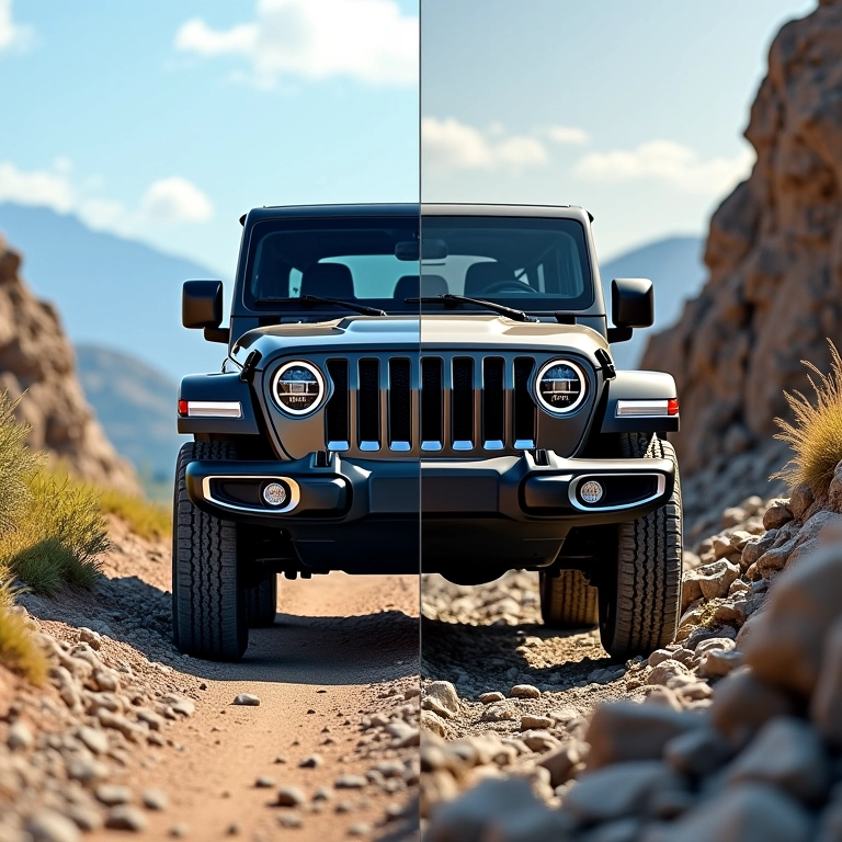 Comparativo entre 4x4 High e 4x4 Low em diferentes terrenos.