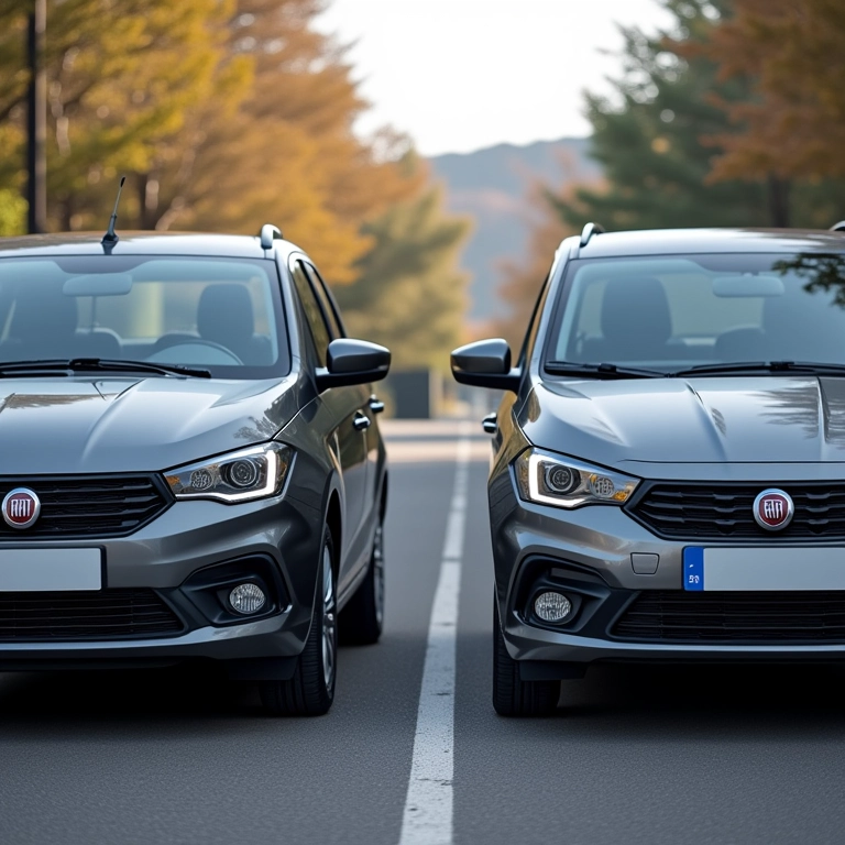 Comparativo entre diferentes versões do Fiat Palio.