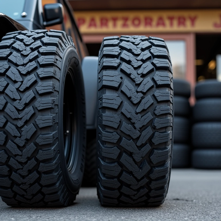 Comparativo entre pneus off-road e pneus tradicionais.