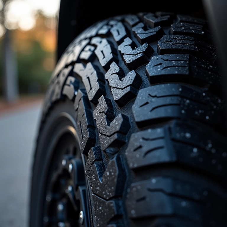 Detalhe do pneu Michelin LTX Force em uma Toyota SW4.
