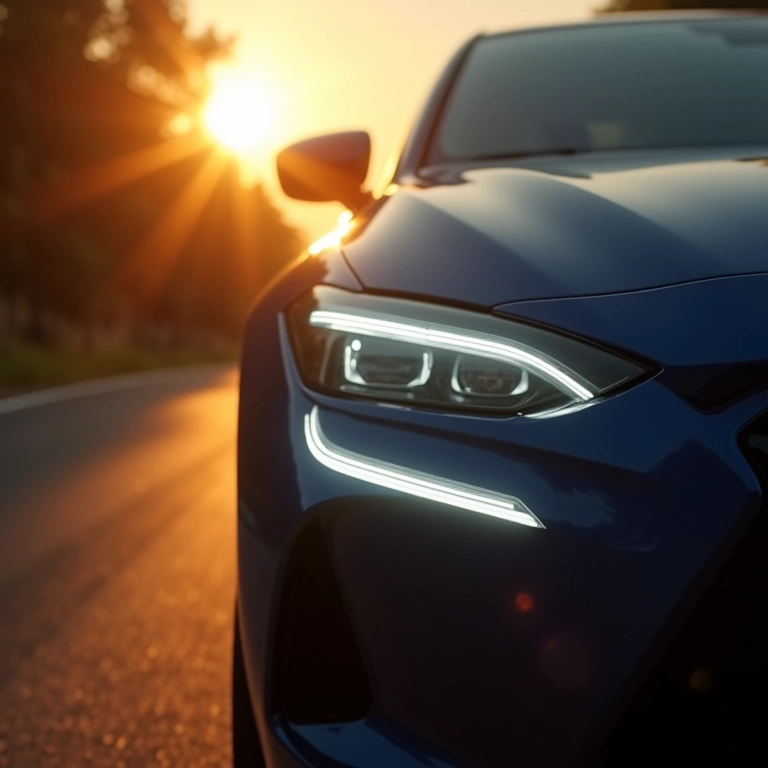 DRL Philips DayLightGuide em carro durante o dia.