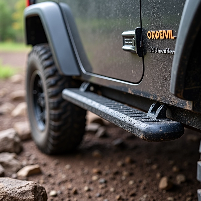Equipamentos de proteção off road: sliders de rocha e placas de proteção.