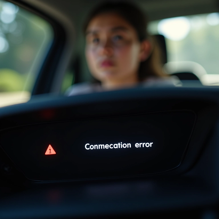 Erro de conexão Bluetooth no painel do carro.