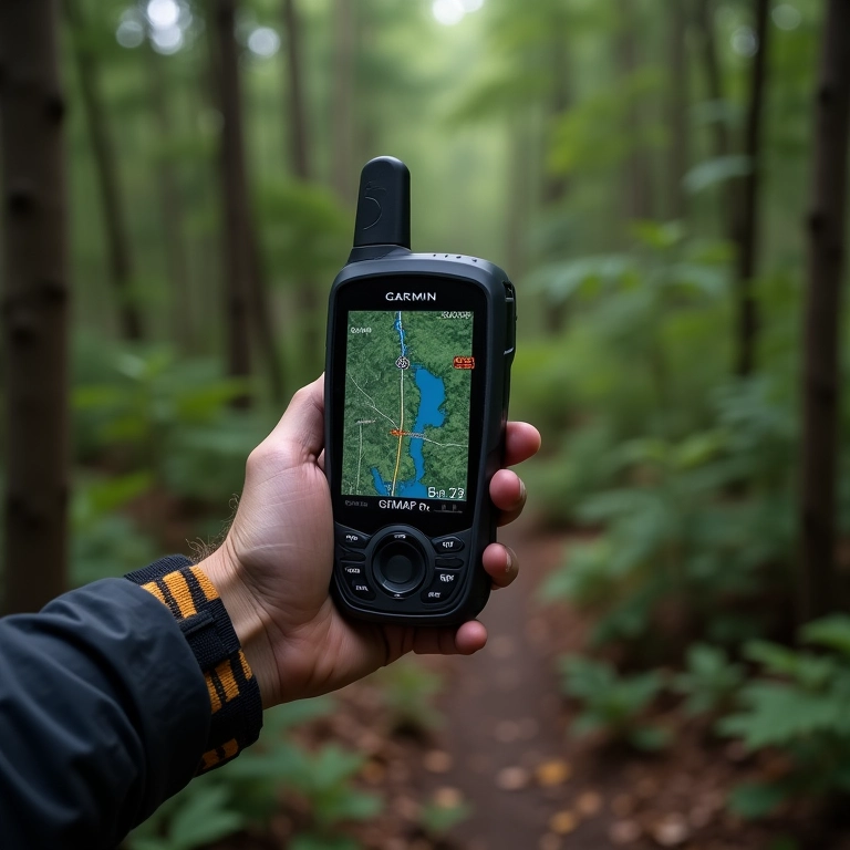 Garmin GPSMAP 66sr sendo usado por um caminhante.
