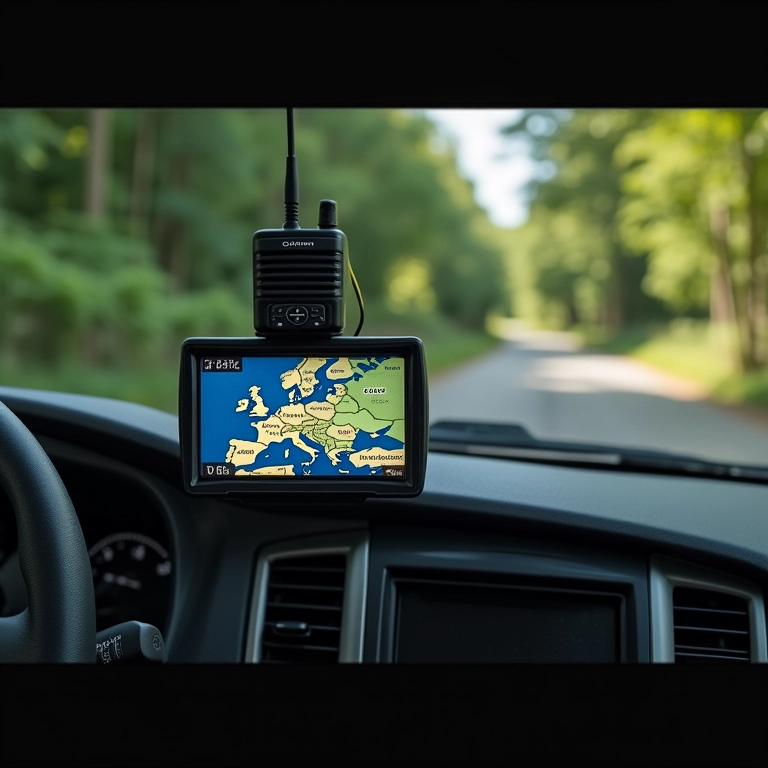 GPS e rádio comunicador em 4x4, ferramentas essenciais para navegação e comunicação no Vale Europeu.