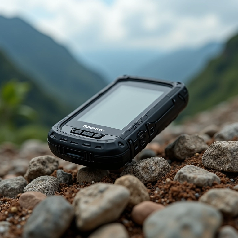GPS resistente sendo testado em ambiente de montanha.