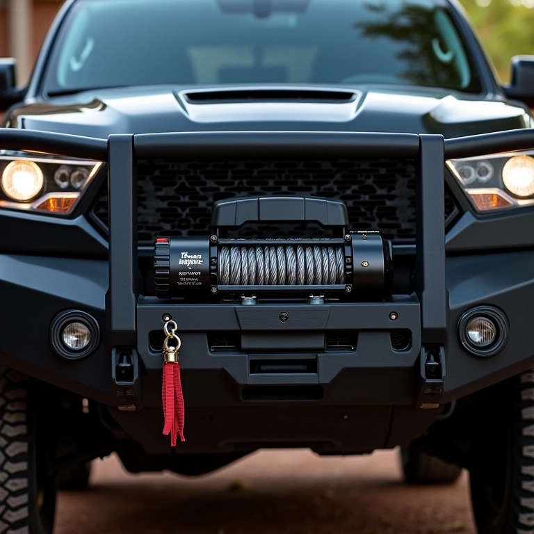 Guincho Warn VR EVO 10-S instalado em um 4x4.