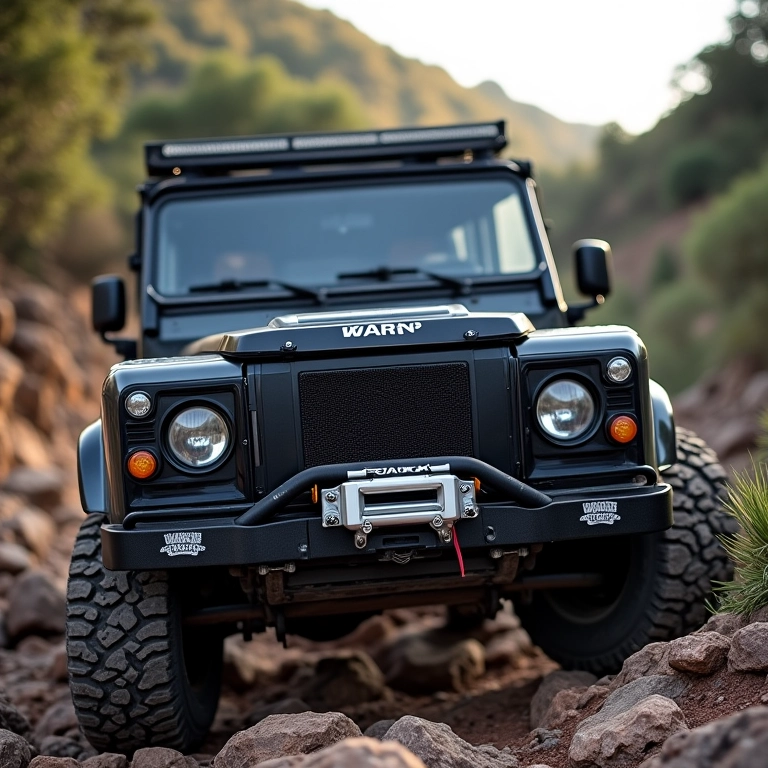 Guincho Warn VR EVO 10-S instalado em um veículo 4x4 na Serra do Cipó.