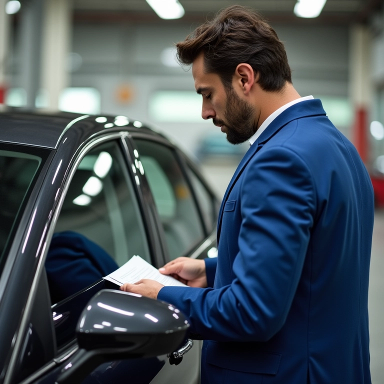 Inspeção de carro para seguro, garantindo segurança e proteção.