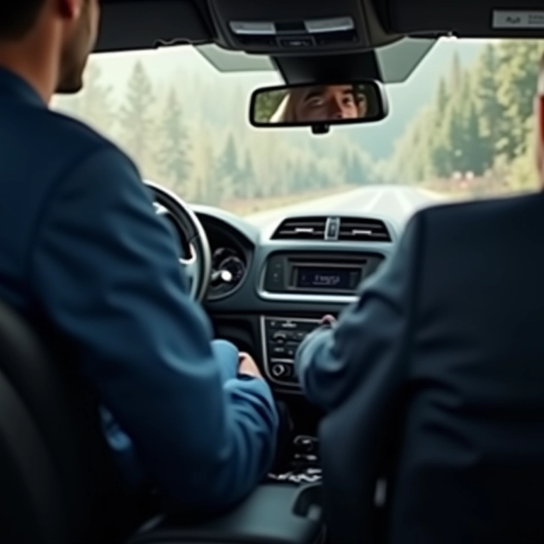 Interior de um carro com ar condicionado usado com moderação para economizar combustível.