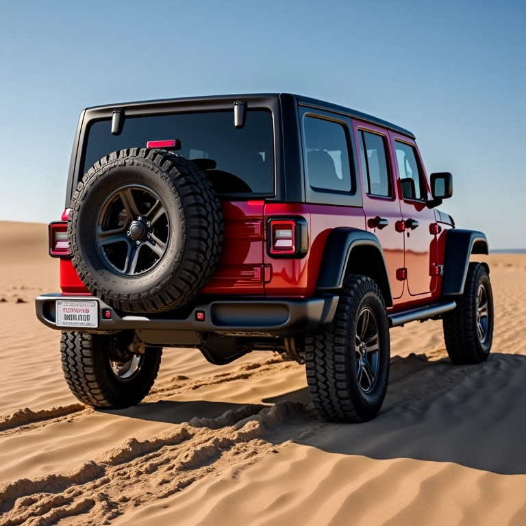 Jeep Gladiator com pneus Goodyear Wrangler Duratrac na praia.