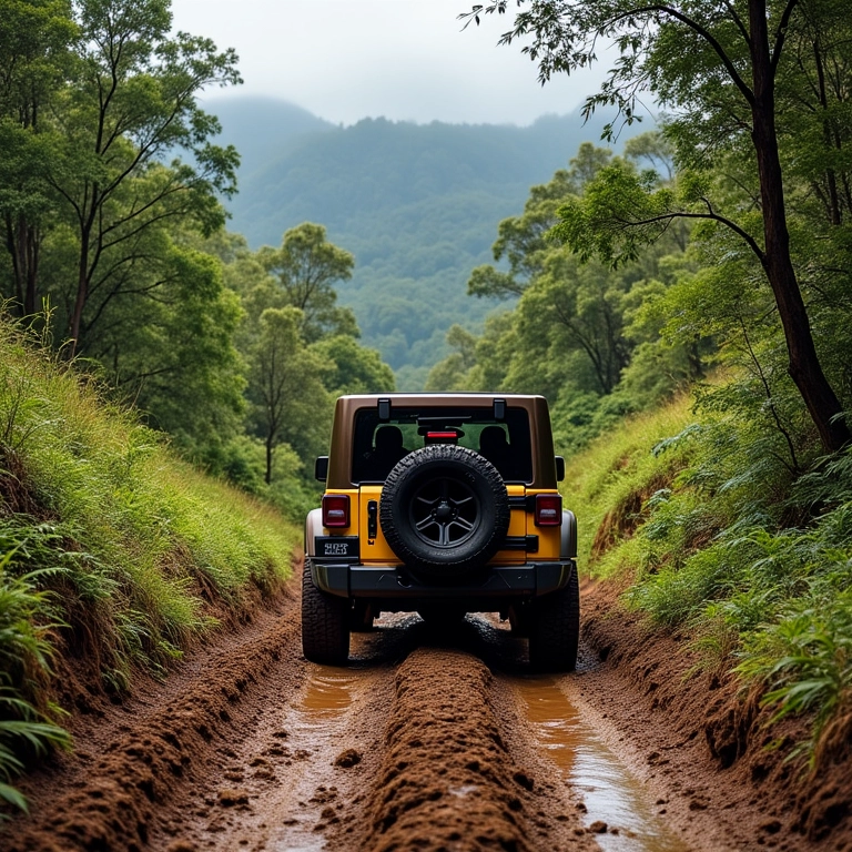 Jeep Wrangler trilhando em Macacos, MG