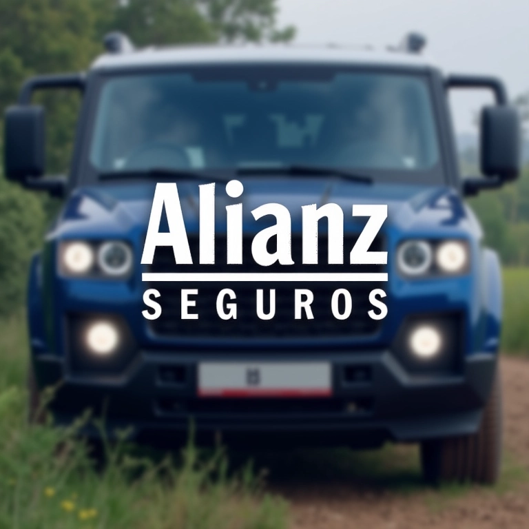 Logo da Allianz Seguros com um 4x4 ao fundo.