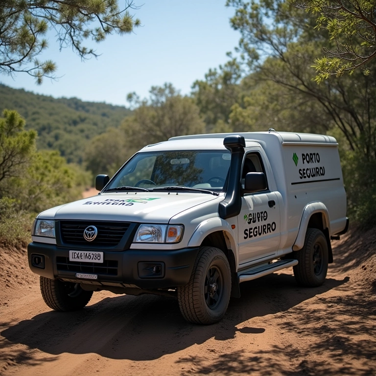 Logo da Porto Seguro com um 4x4 em um ambiente lifestyle.