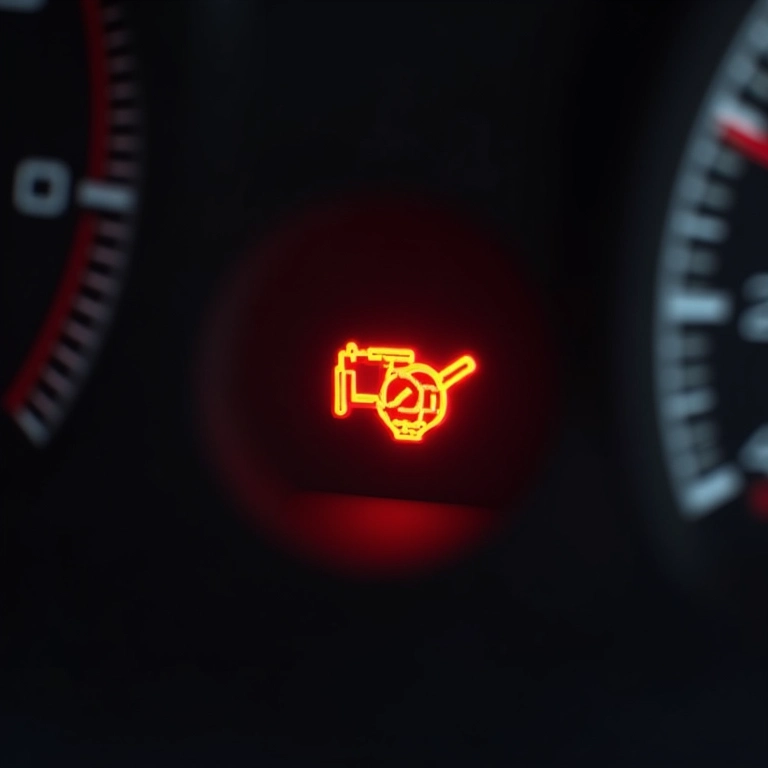 Luz de advertência de superaquecimento do câmbio automático no painel.