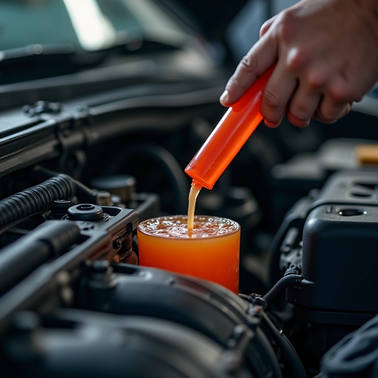 Mecânico verificando o nível do óleo do câmbio.