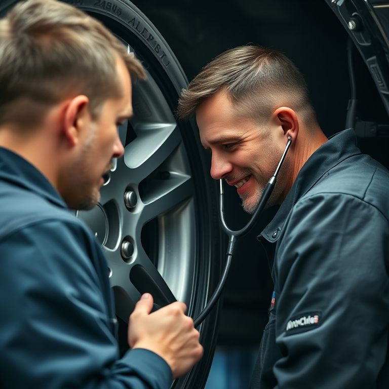 Mecânico verificando ruído na homocinética.