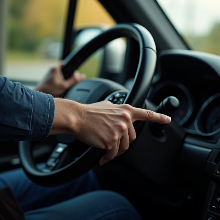 Motorista ativando o assistente de partida em rampa em um 4x4.