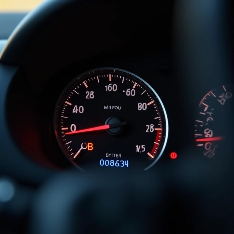 Odômetro de um VW Gol mostrando a quilometragem.