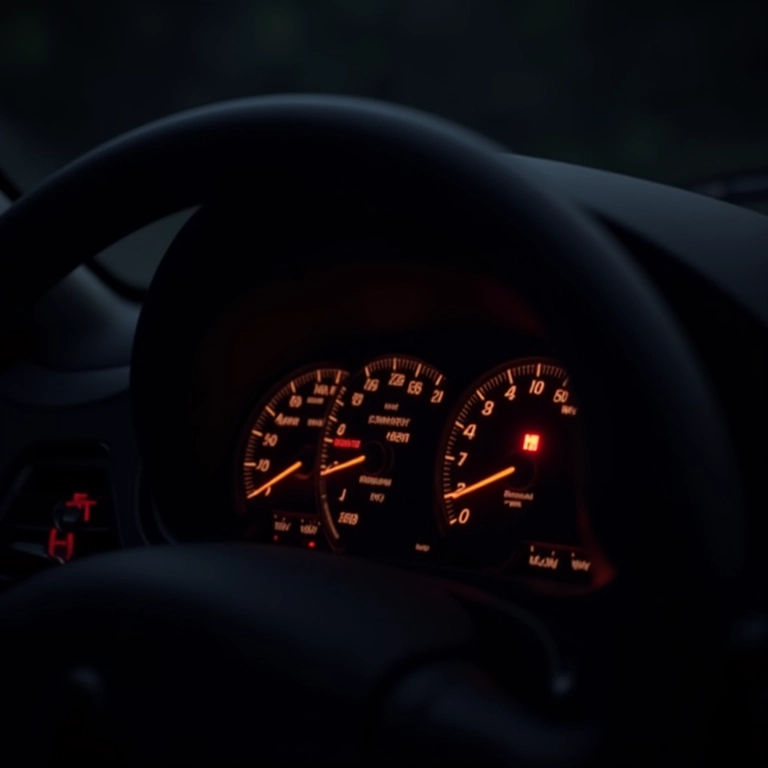 Painel de carro com luzes de alerta acesas e ruídos estranhos.