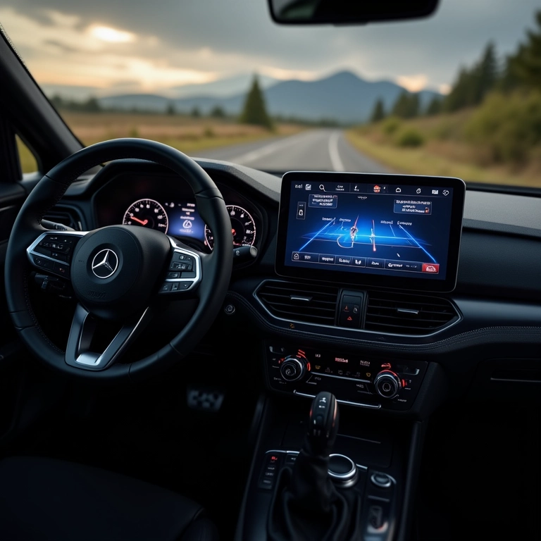 Painel de um 4x4 exibindo recursos de segurança avançados.