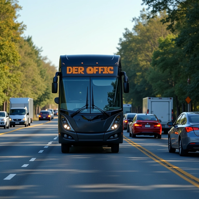 Painel móvel exibindo mensagem clara e concisa sobre condições de tráfego.