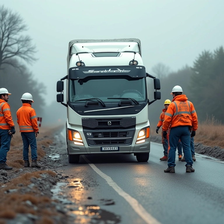 Painel móvel sinalizando obras rodoviárias para garantir a segurança dos motoristas.