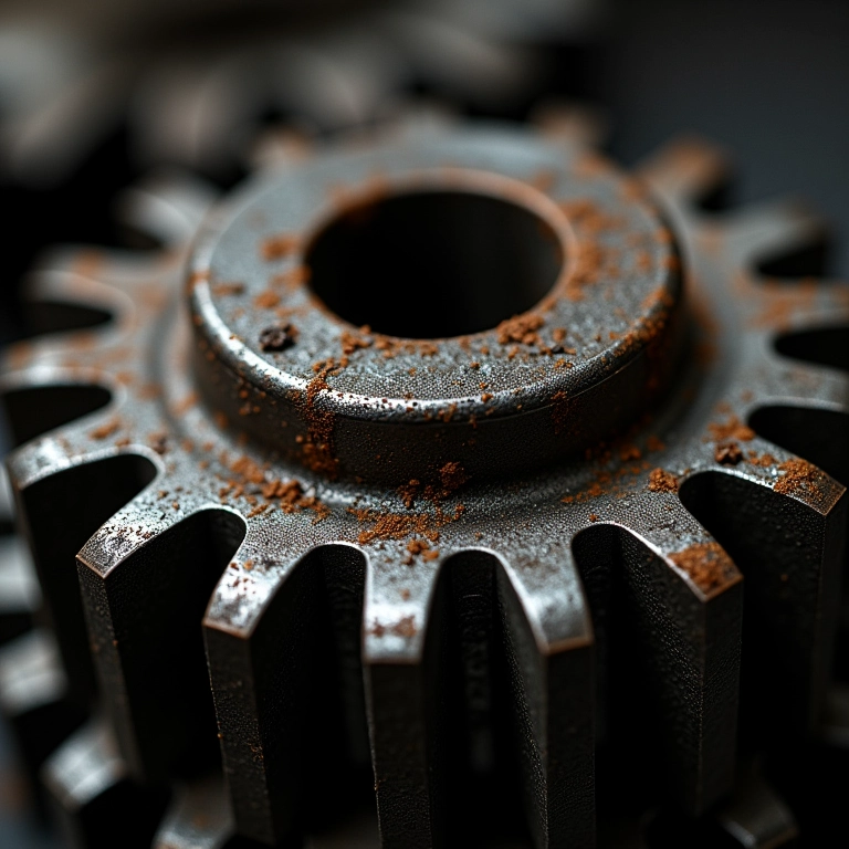 Peças de câmbio automático desgastadas.