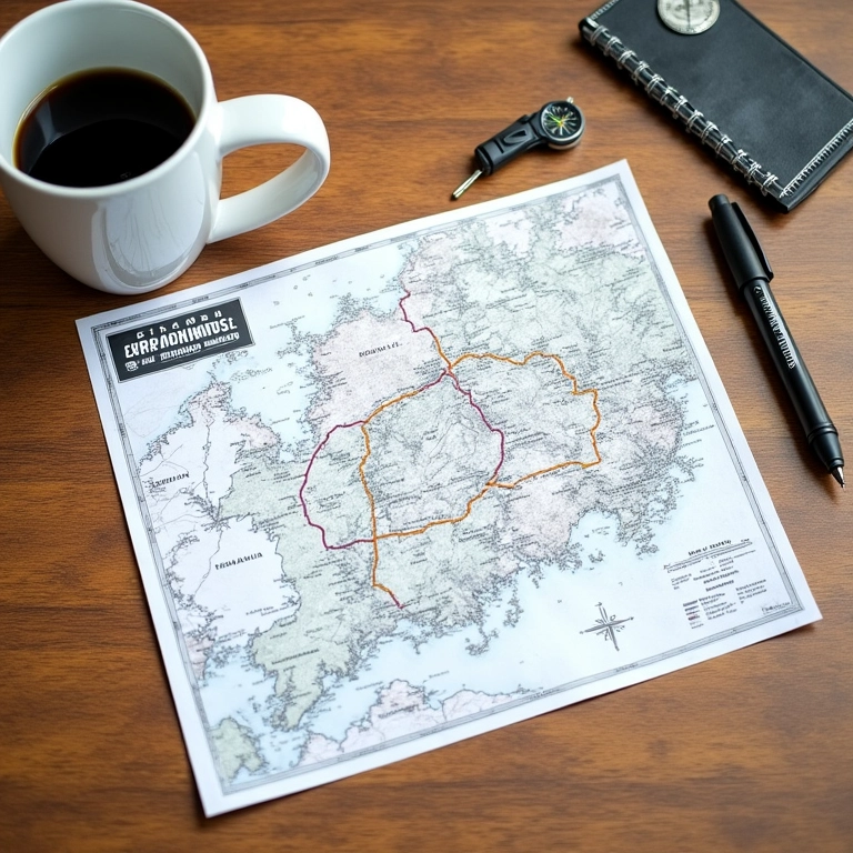 Planilha resumo de roteiro 4x4 e camping selvagem.