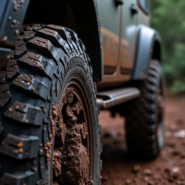 Pneus BFGoodrich All-Terrain T/A KO2 em um veículo 4x4.